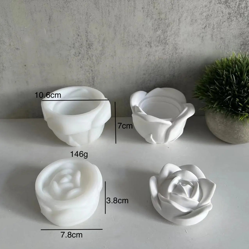 Candle Cup Mold Silicone Plaster Mold Rose Box Mold DIY For Craft Making Gift Giving Artisans Oasis Select