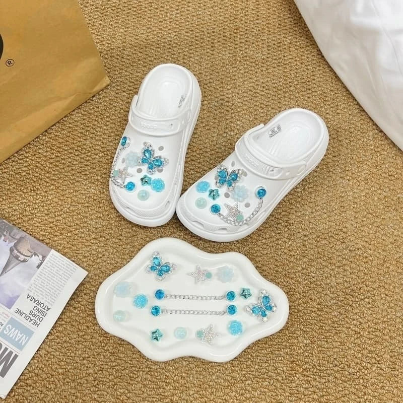 Butterfly Fashion Shoe Accessory Set, decorative shoe buckles, removable, suitable for sandals and flip-flops. Oasis Select