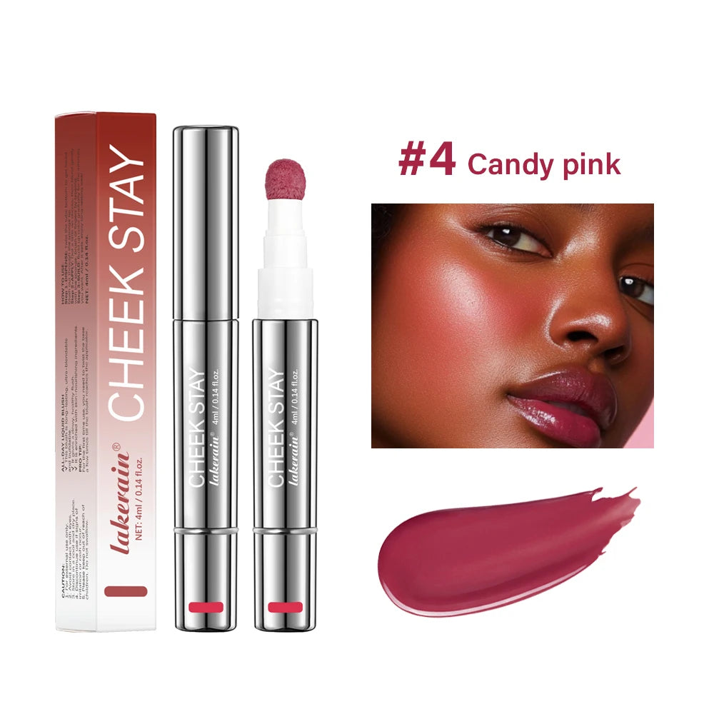 6 Colors Liquid Blush Stick with Sponge Tip Matte Makeup Waterproof Long-Lasting Color Correction Smooth for Lips and Cheeks Oasis Select Color 4