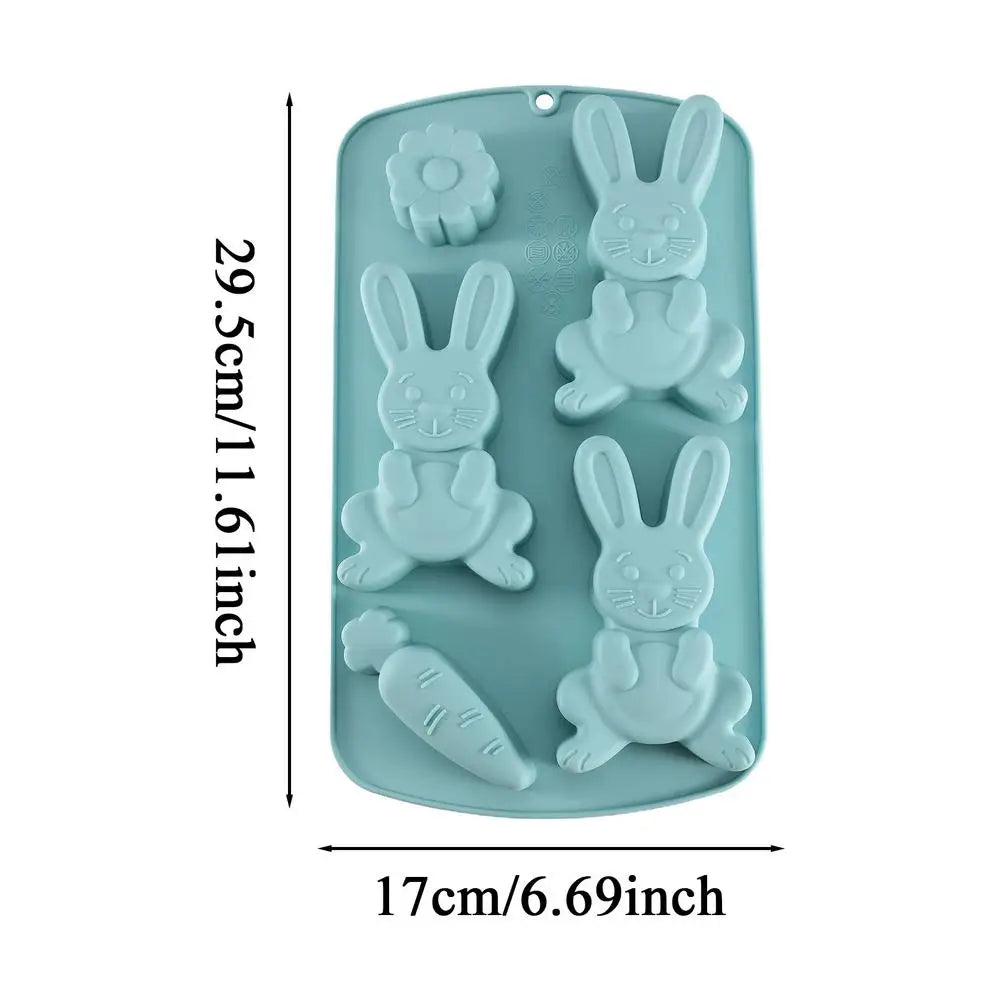 Easter Silicone Mold Cake Chocolate Cookie Baking Mould Rabbit Colored Holiday Easter Decoration Kitchen Bakeware tools Oasis Select Blue