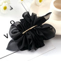 Big Spring Hair Claw Clips Women Metal Chiffon Flowers Ponytail Holder Hairpin Barrettes Fashion Girls Hair Accessories Hairgrip Oasis Select 1 black