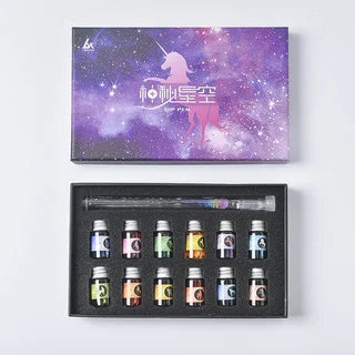 Starry Sky Glass Pen Set Signature Pen Crystal Student Dip Pen Glass Dip Pen Stationery Gift Pen Oasis Select 7