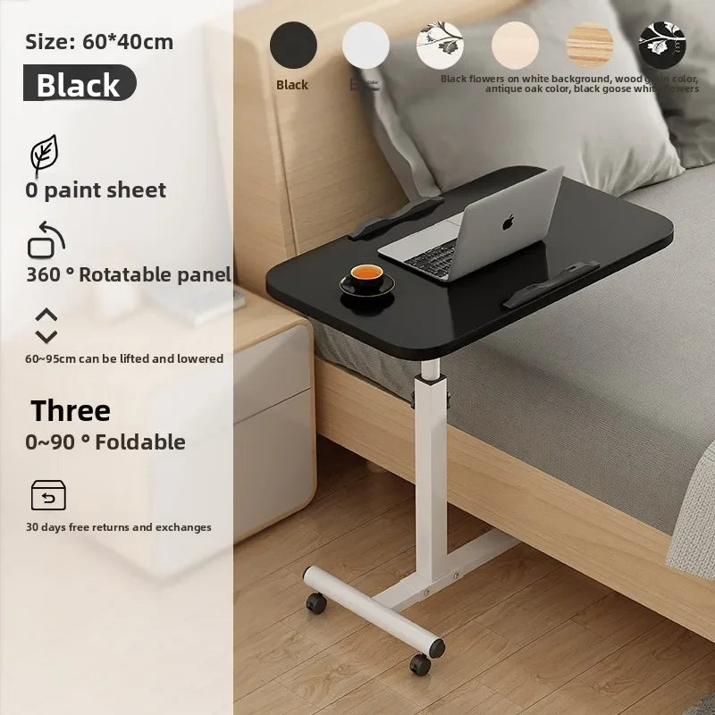 Multi-functional Standing Simple Portable Laptop Computer Desk Bed Computer Desk Floor Mobile Lift Bedside Table Durable Oasis Select T02 black