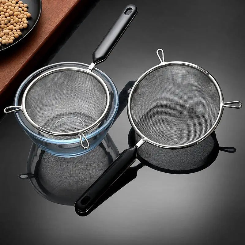 Ergonomic Kitchen Strainer with Non-Slip Handle & Hook Food Safe for Christmas Recipe Prep Fruit Vegetable Draining Oasis Select