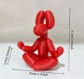 Minimalist Meditation Balloon Dog Figurines Cross Legged Zen BalloonAnimal Sculpture Dogs Tabletop Ornaments Yoga Spa Room Decor Oasis Select Balloon red 9.5x7.8x4.8cm