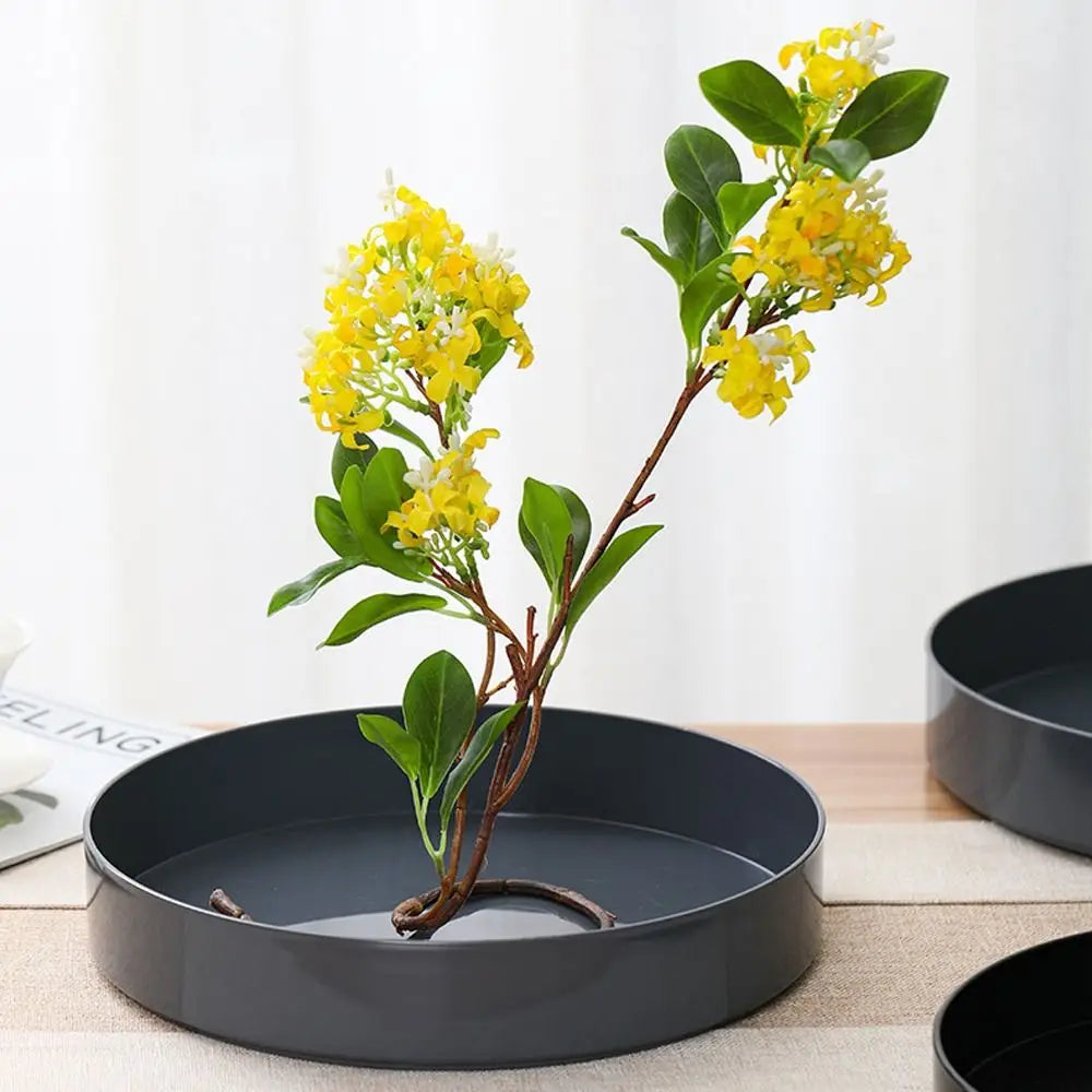 Large Round Japanese Plastic Flower Arrangement Tray