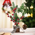 Mini Artificial Christmas Tree – Tabletop Decor, Berries & Pine Cones Tabletop Christmas Tree Oasis Select 35cm Beige