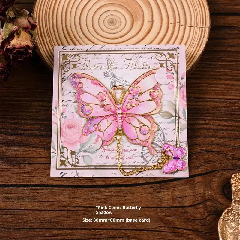 Vintage Butterfly Fan Metal Bookmark Hollow Flower Painting Bookmarks Student Reading Book Clip For Book Lovers Readers Gifts Oasis Select A14