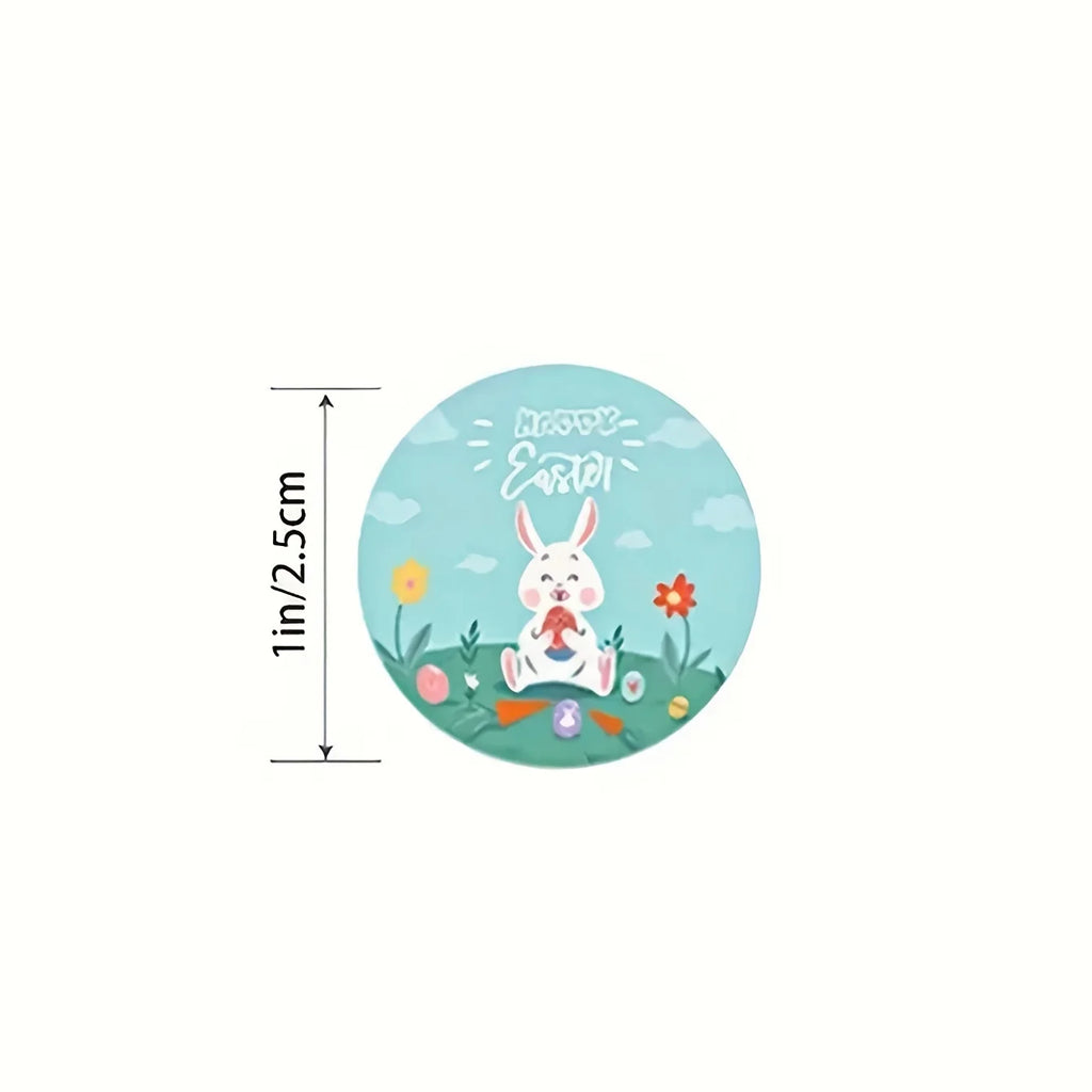 500pcs/roll Easter Stickers, Rabbit Egg Cartoon Self-Adhesive Labels - Holiday Party Favor, Gift Box Decor & Packaging Stickers Oasis Select
