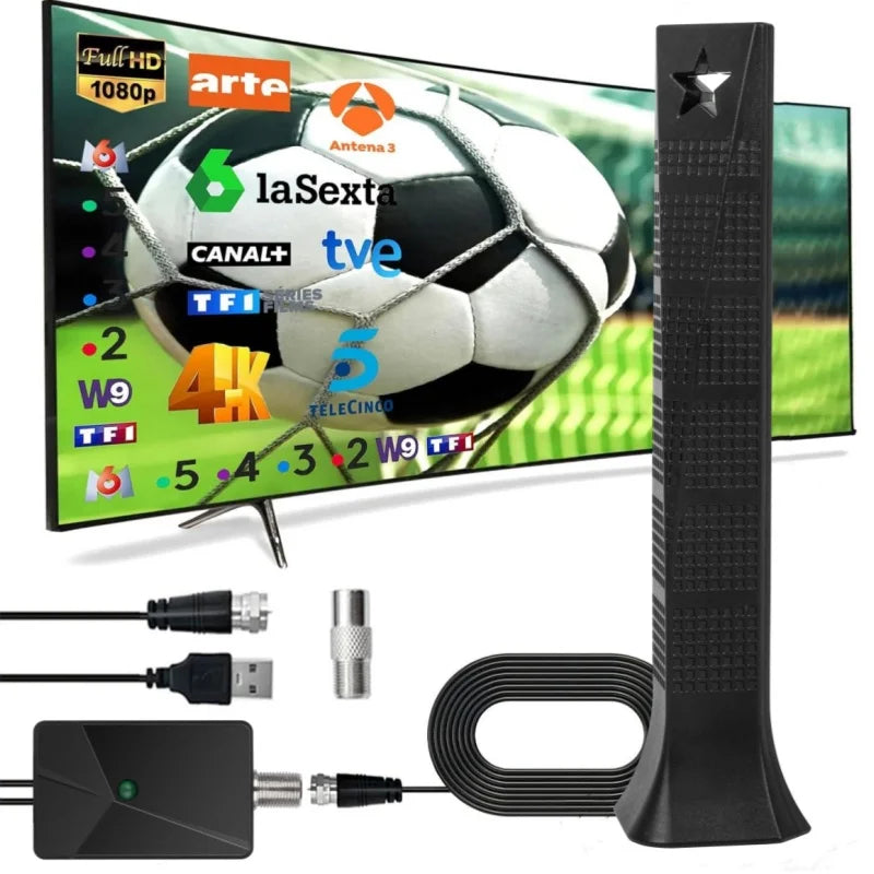 Indoor/Outdoor ATSC HD Digital TV Antenna DTMB Terrestrial Wave New Cross-Border Reception Antenna Oasis Select black