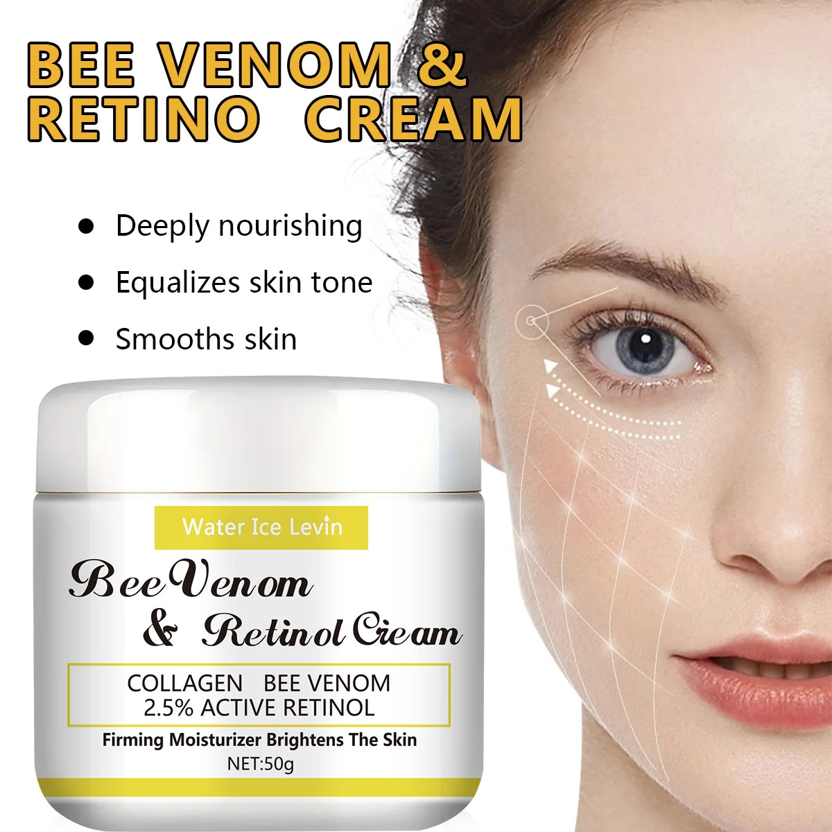 Bee Venom Retinol Cream – Honey Moisturizer for All Skin Types Moisturizing Face Cream Oasis Select