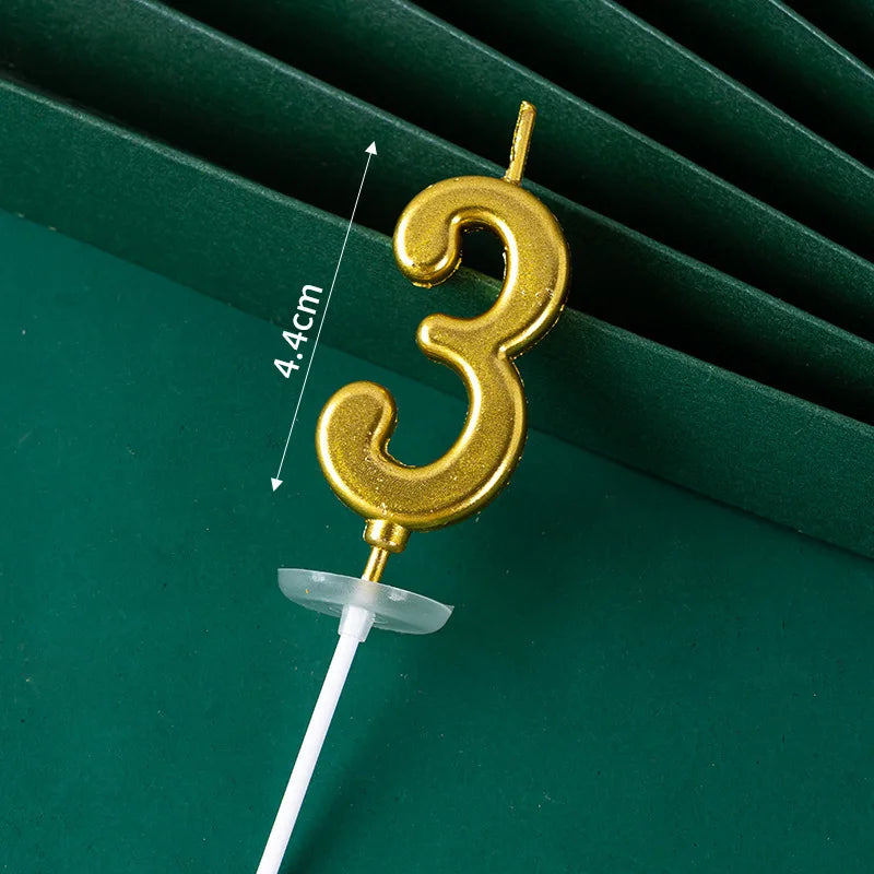 3D Gold Diamond Number Candles Large Birthday Cake Topper Wedding Anniversary Party Decorations for Home Celebration Supplies Oasis Select style B 3