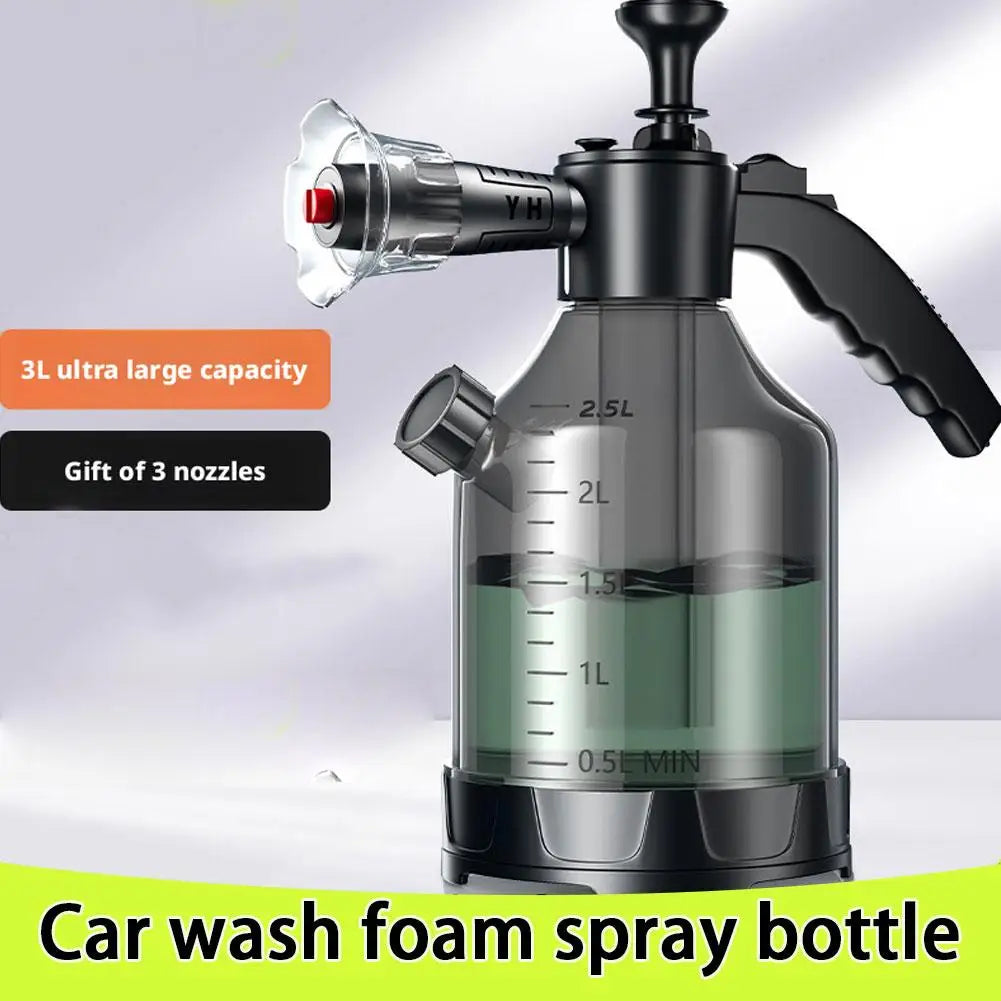 Hand Pump Foam Sprayer with 3 Types of Nozzle Hand Pneumatic Foam Cannon Snow Foam Car Wash Spray Bottle Car Window Cleaning Oasis Select
