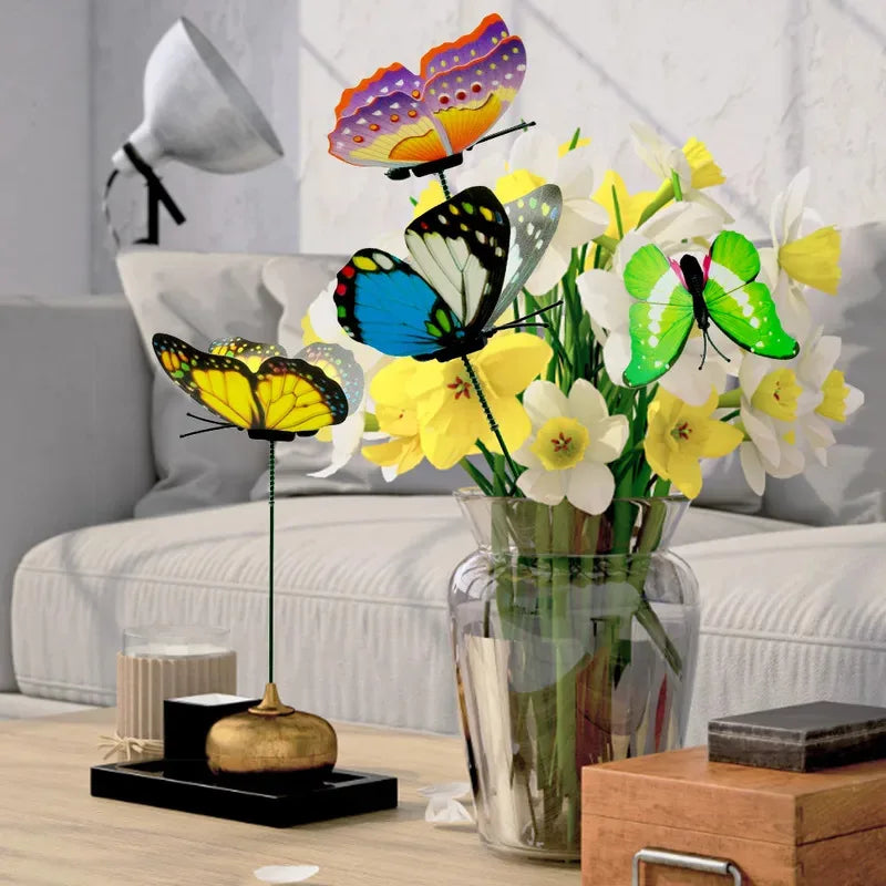 5/10/20/30pcs Outdoor Waterproof Glowing Butterfly Ground Stakes For Yard Lawn Decoration, Luminous Butterfly Ornaments Durable Oasis Select