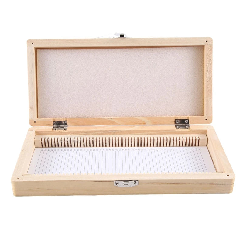 Wooden Slide Storage Box, Holds 50 Slides, Microscope Slide Box Easy Install Easy To Use Oasis Select
