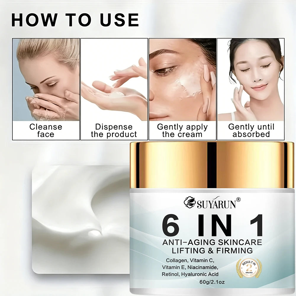 SUYARUN 6-in-1 Anti-Aging Collagen Face Cream | All Skin Types Anti-Aging Face Cream Oasis Select