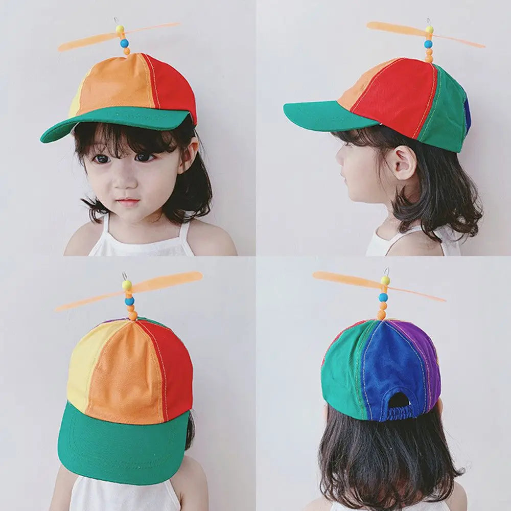 Casual Rainbow Baseball Cap Funny Helicopter Propeller Snapback Hat Bamboo Dragonfly Adventure Dad Hat Boys Girls Oasis Select