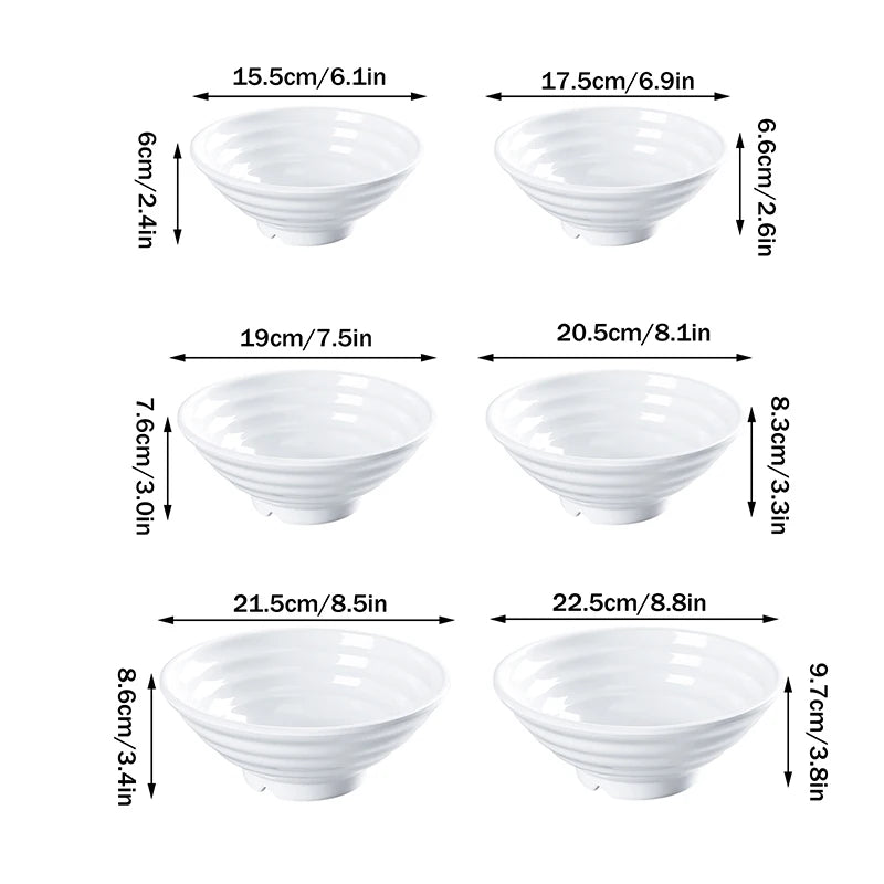 Thickened Melamine Noodle Bowl Household Plastic Tableware Restaurant Commercial Ramen Salad Bowl Not Easily Broken Soup Bowls Oasis Select