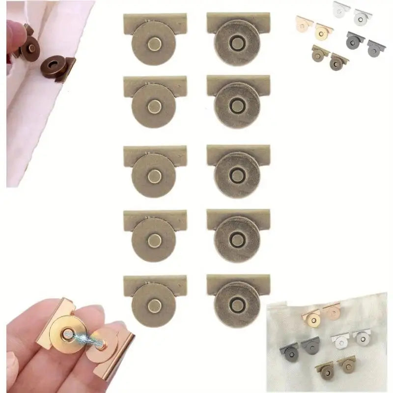 1/5Pairs Metal Seamless Magnetic Buckle DIY Buckle No-nail Seamless Button Bag Accessories Oasis Select B4
