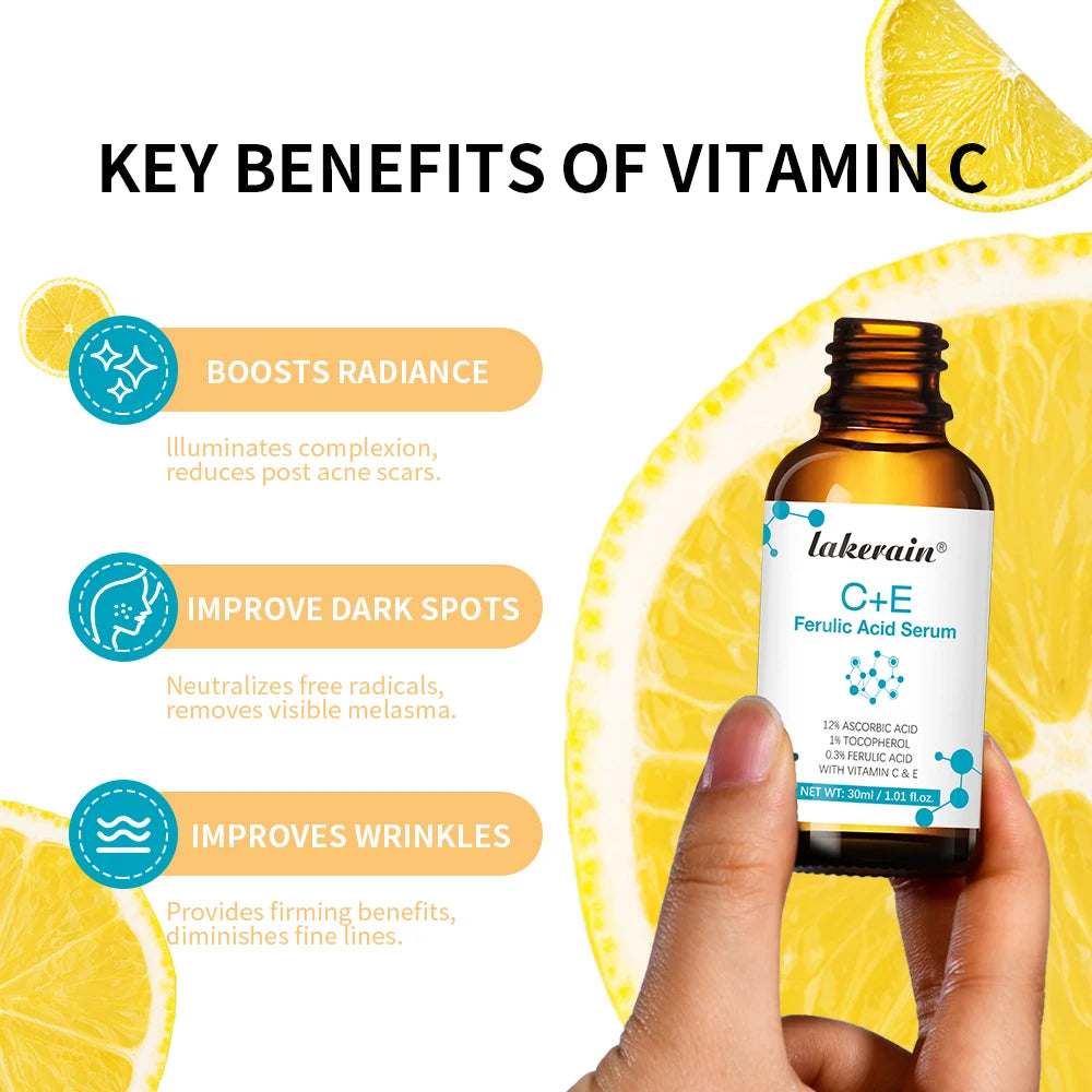 Vitamin C Face Serum Reduce Dark Spots Acne Scars Provides Firming Diminishes Fine Lines Facial Essence Korean Skin Care Product Oasis Select