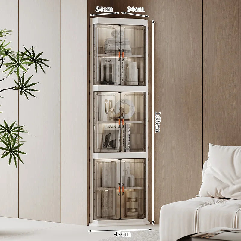 Storage cabinet Multi-layer household living room Bedroom locker Floor-to-ceiling plastic triangular dust rack Toy locker Oasis Select 3 layer 5 baffles