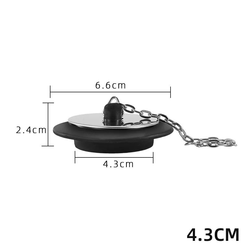 1pcs Universal Bathroom Washbasin Rubber Stainless Steel Sink Plug Bathtub Drain Stopper Sink Plug For Kitchen Supplies Oasis Select 4.3CM 10CM chain