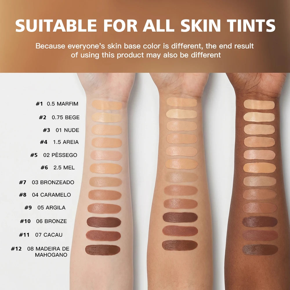12 Colors Basic Lightweight Liquid Foundation Matte Soft Minimizes Pores Foundation Oil Control Long-Lasting Woman Makeup Oasis Select