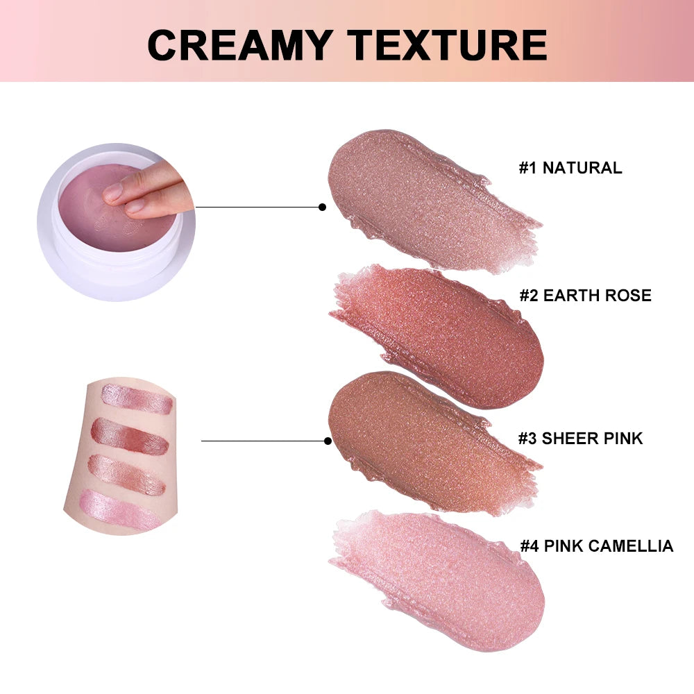 3 In 1 Solid Pearl Blush Cream Monochrome Woman Blush Paste Cheek Ulti-purpose For Eyes Lips Makeup Blush Stick Korean Cosmetics Oasis Select