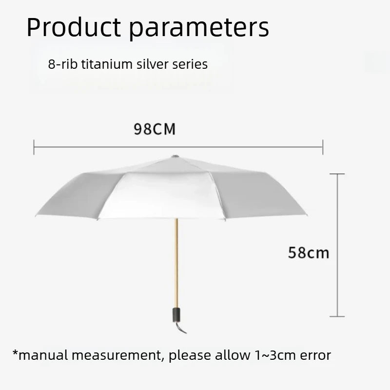 High UV Protection Sun Umbrella Dual Use for Rain & Sun, Windproof Double Layer Folding Umbrella Stylish Design Oasis Select