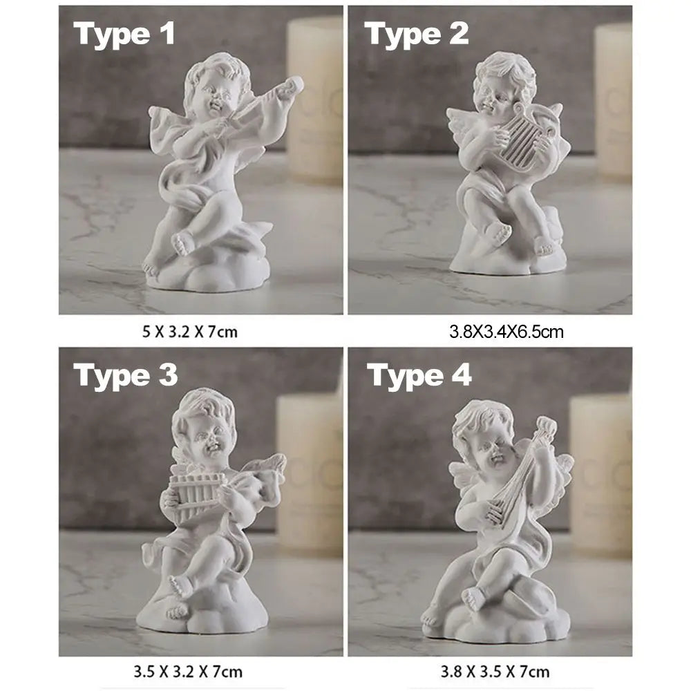 Mini Cupid Figurines Plaster Sculpture Greek Mythology Statue Nordic Style Angel Gypsum Portraits Desktop Ornament Oasis Select