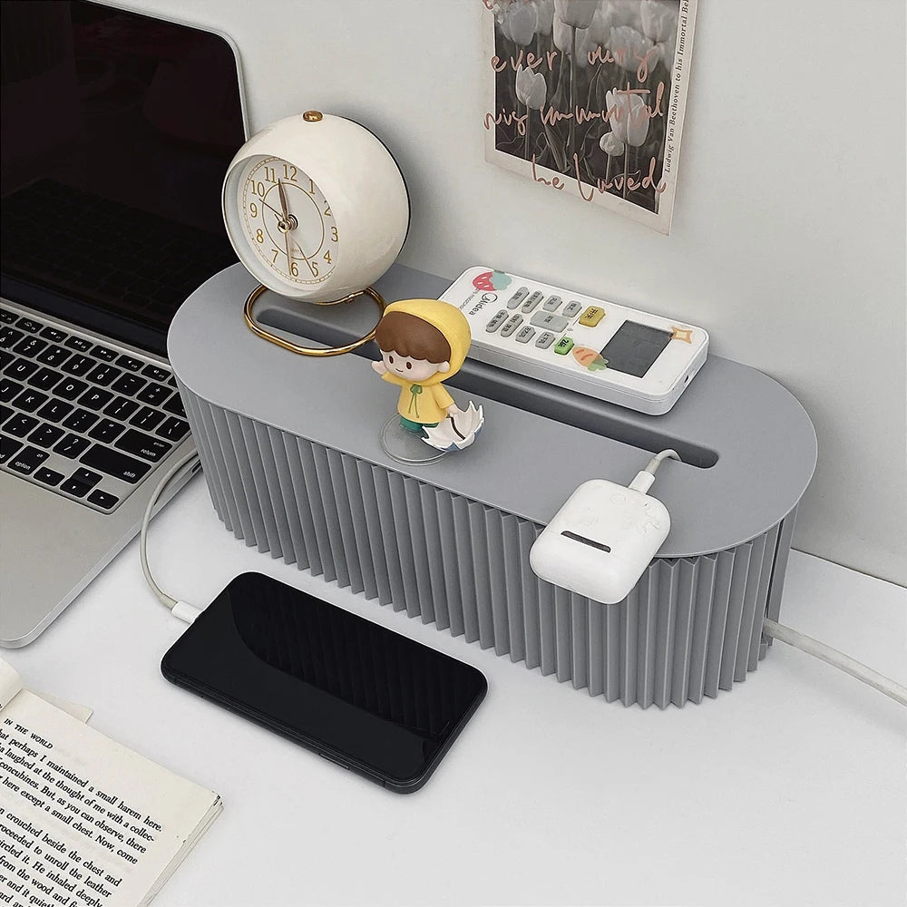 Cable Management Box,Large Socket Organizer for Desk,Hide Messy Wires&Power Strip Cover,Charging Station Storage for Home Office Oasis Select