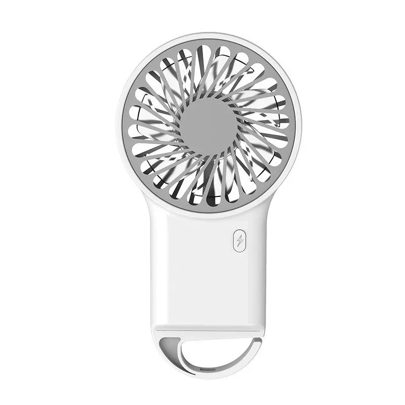 Foldable Mini Fan USB Rechargeable Handheld Desktop Fan with Hook Portable Cooling Fan for Outdoor Travel Home Office Oasis Select WHITE