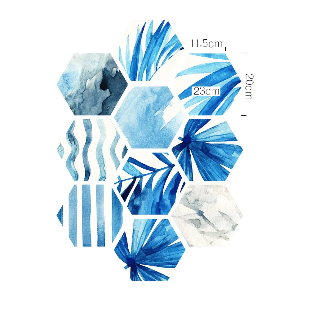 Stereoscopic simulation hexagonal self-adhesive ceramic tile decorative anti-skid coating twill film floor tile wall decor Oasis Select DB057 10pcs