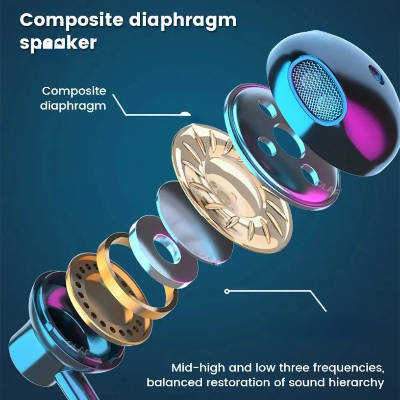 Wireless Earphones 5.3 Waterproof Magnetic Earbuds Neckband Headphones Gaming LED Display Stereo Sports Headset Halter Oasis Select