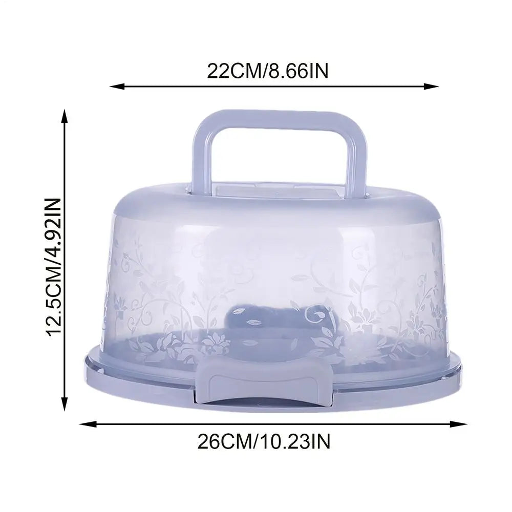 Cake Carrier With Lid And Handle Portable Cake Box with Handle Dust-proof Baking Pastry Storage Box Transportation Cake Rack Oasis Select Blue