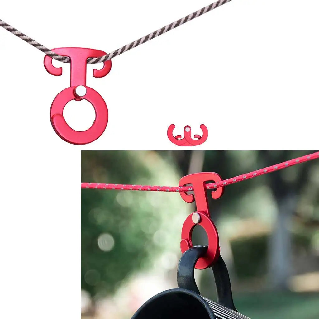 Aluminum Alloy Tent Wind Rope Self-Locking Buckle Adjustable O-shaped Claw Buckle Camping automatic Hook Oasis Select