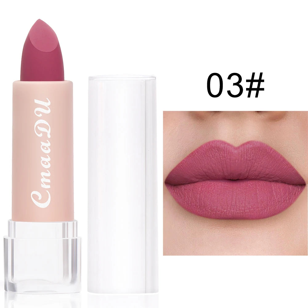 1 Pcs Velvet Matte Lipstick Long-Lasting Non-Stick Cup Waterproof Moisturizing Lip Gloss Fashion Classic Shades For Daily & Date Oasis Select 03