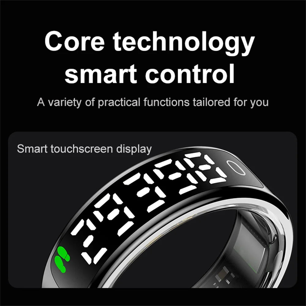 2026 Smart Ring With Display Screen Touch Screen Heart Rate Sleep Gesture Control Remote Photo Capture Sports Blue Tooth Ring Oasis Select