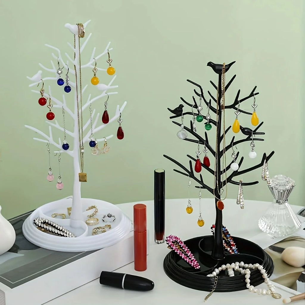 1pc,Tree shaped jewelry display stand with tray, earrings, necklaces, rings, jewelry storage rack, desktop jewelry tower Oasis Select