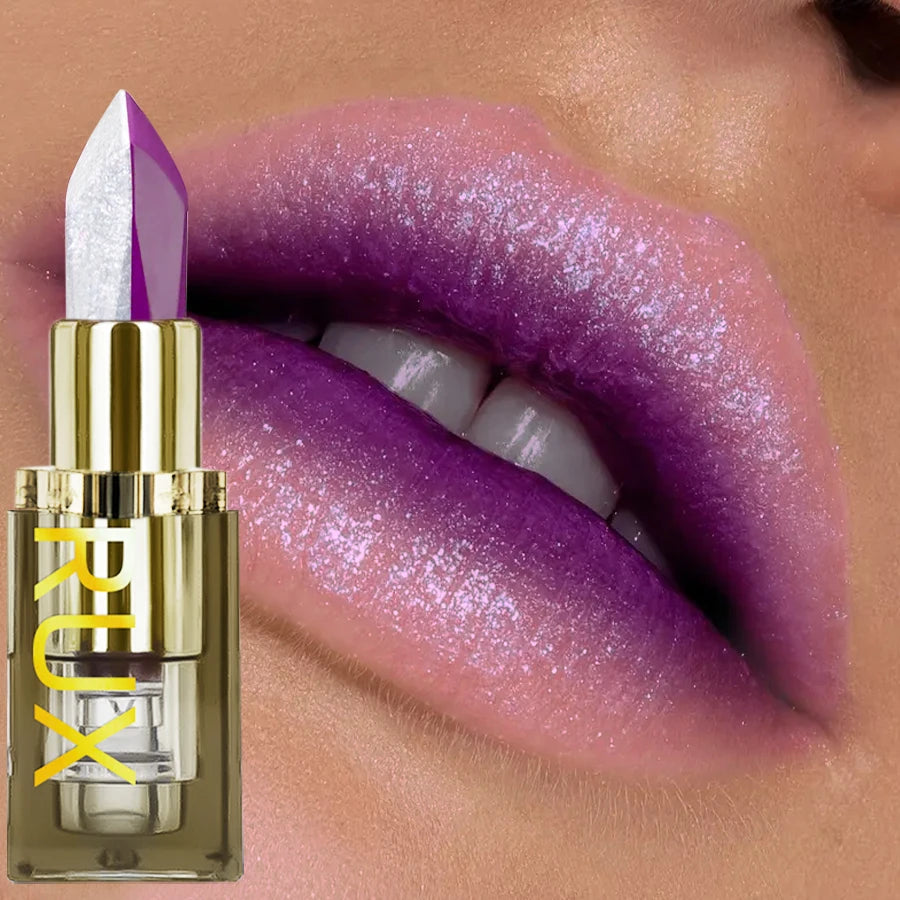 KAFURUX Purple Glitter Two-Tone Lipstick | Long-Lasting Tint
