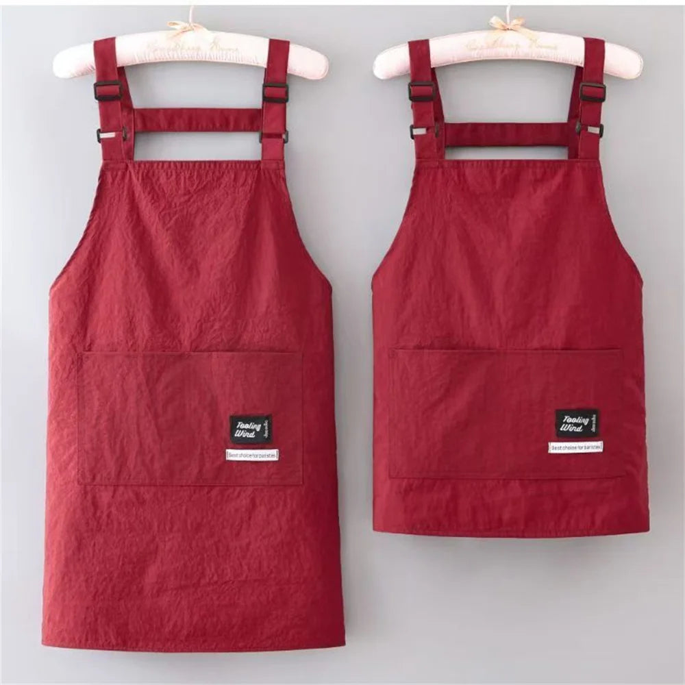 Fashion Strap Style Apron Waterproof Anti-fouling Nail Art Cafe Workwear Sleeveless Catering Waiter Work Clothes Oasis Select