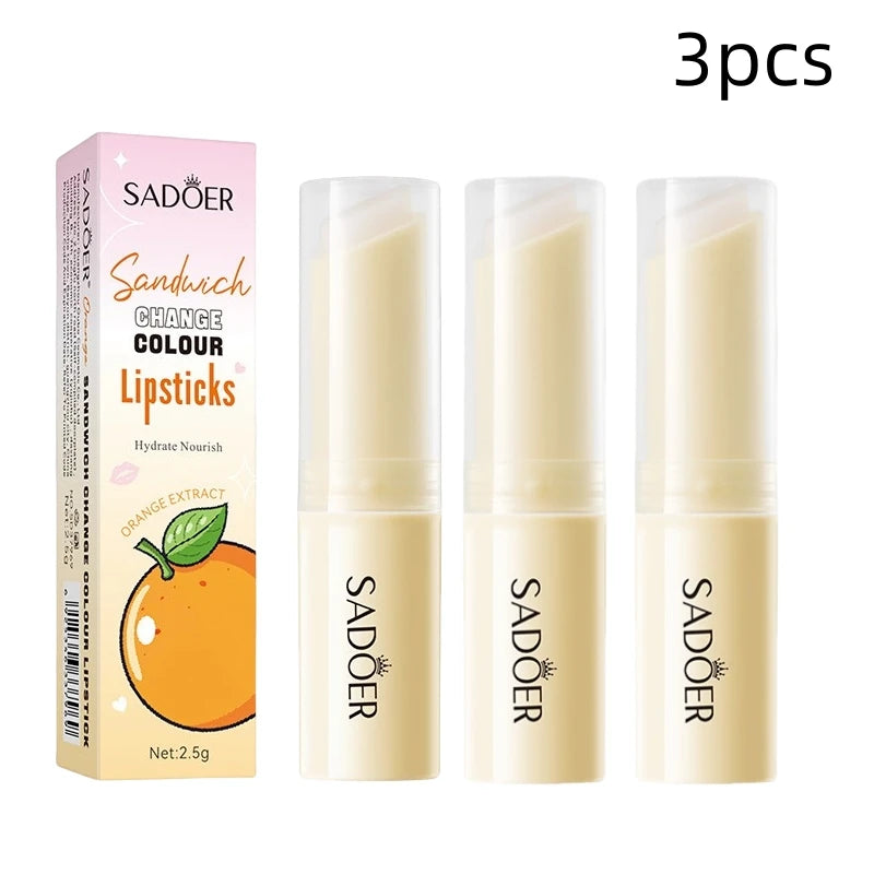 SADOER Orange Color-Changing Lip Balm | 3 or 5 Pack