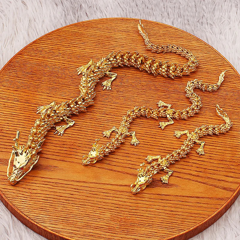3D Metal Dragon Figurines Multi-joint Movable Home Desk Decoration Antique Dragon Handheld Craftsman Chinese Style Crafts Gift Oasis Select