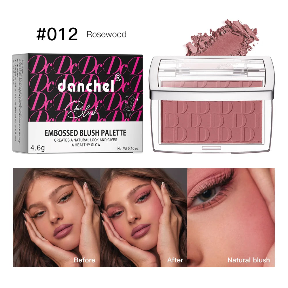 Hot Matte Embossed Blush Palette Rosy Blusher Facial Blush Powder High Pigmented Pink Coral Rouged For Cheeks Smooth Cosmetics Oasis Select 012
