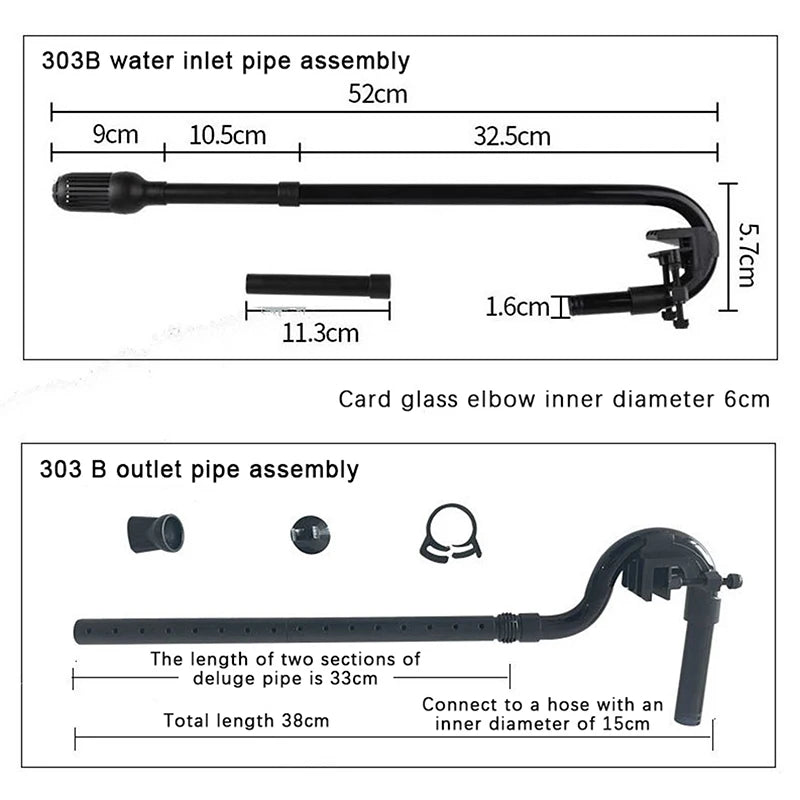 Aquarium Canister Filter Kit, External Fish Tank Filtration System, Inlet Outlet Tube, Rain Spray Bar, Outflow Pipe Complete Set Oasis Select 303B Set