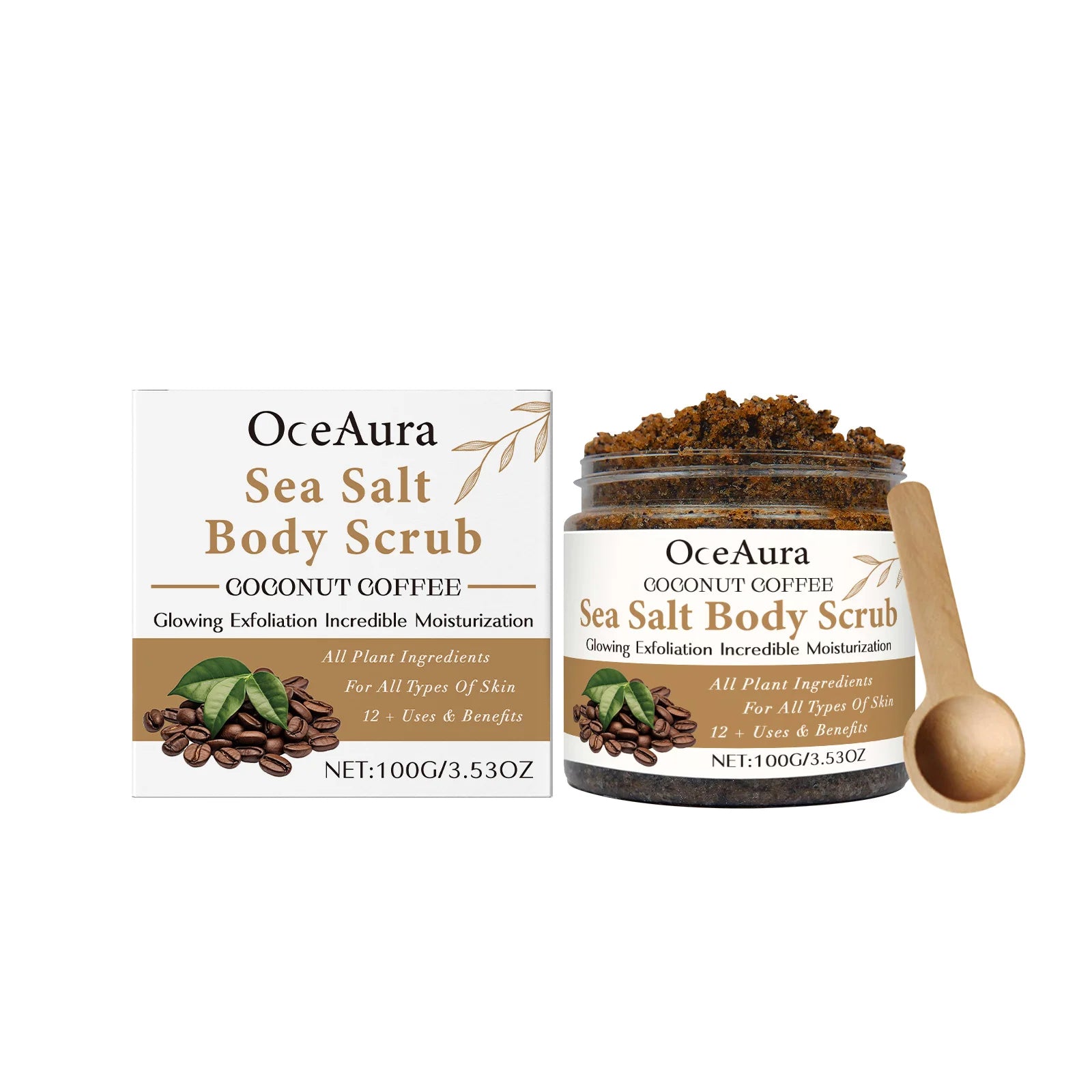 Body Scrub Cream for Bath Shower Deep Cleaning Whitening Exfoliating Removal Melanin Repair Brighten Moisturizing No Tight Oasis Select Coffee