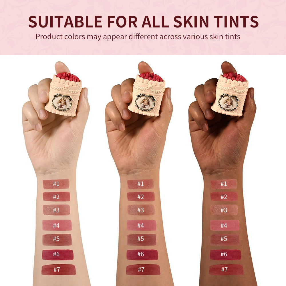Strawberry Cake Lip Mud Matte Velvet Long Lasting Lip Cream Color Lock & Non-transferable Anti-smudge Lipstick Korean Makeup Oasis Select