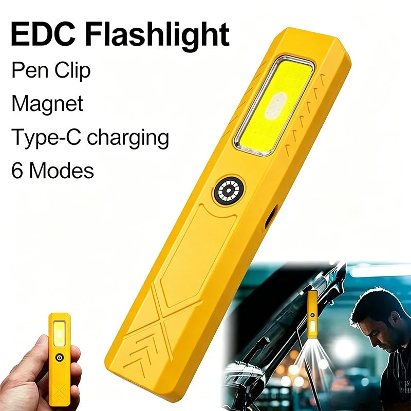 Mini COB LED Flashlight 600LM Rechargeable USB-C | Pen Clip