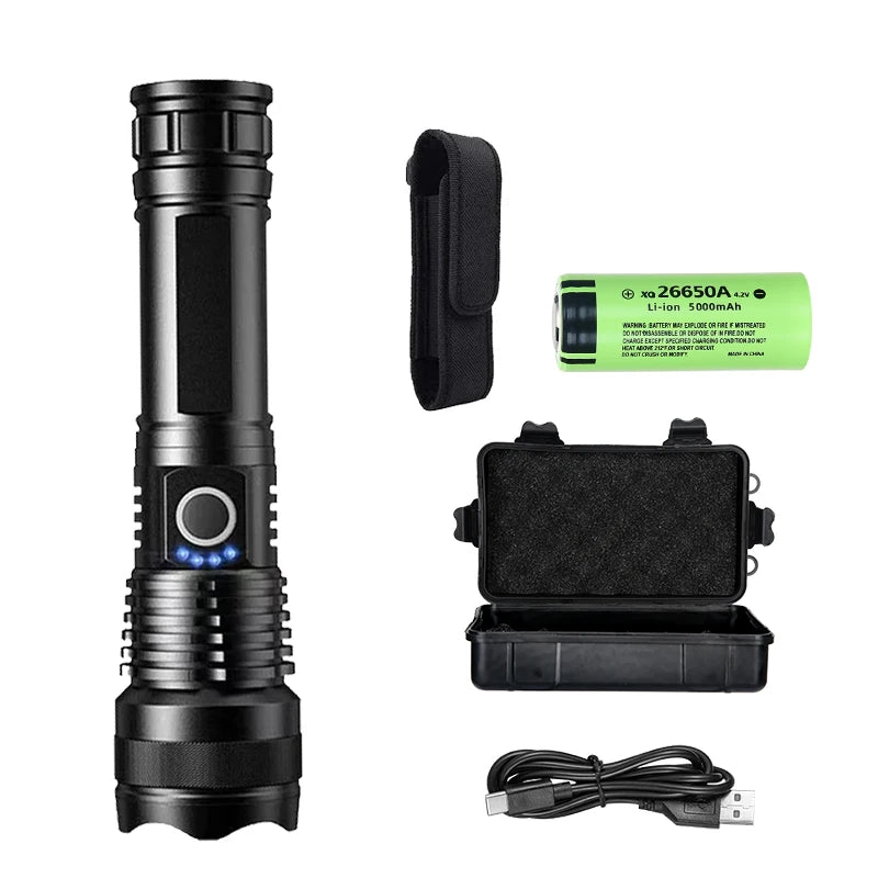 ZHIYU P50 Zoomable LED Tactical Flashlight – 500m Rechargeable