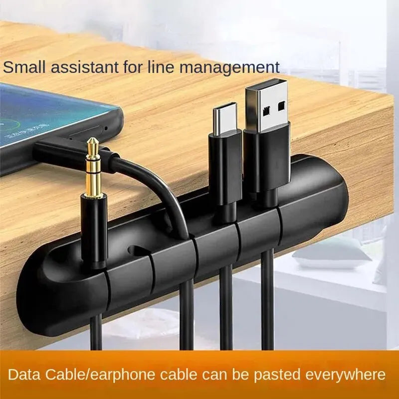 Self-Adhesive Power Cord Cord Manager Fixed Chuck Plug Mouse Cable Headset Winder Mobile Phone Data Cable Card Silicone Desktop Oasis Select